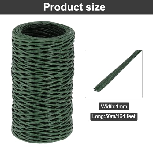 MECCANIXITY Floral Wire 164ft/50m 1mm Vine Bind Wire Rustic Craft Wrapping Metal Wire for Flower Bouquet Wreath Making, Navy Green - color: Navy Green, size: 1mmx50m