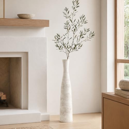 Ceramic Tall Floor Vase, 29" Tall Terracotta Large Decorative Vases for Rustic Modern Boho Home Decor, Living Room Decoration, Big Standing Vase for Pampas Grass, Flowers, Dried Flowers - color: Retro Brown