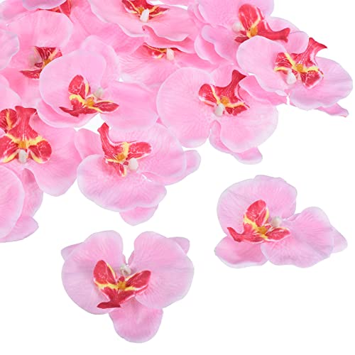 PATIKIL 3.5" Artificial Orchid Flower Heads, 20 Pack Silk Phalaenopsis Fake Butterfly Orchid Heads for Wedding Floral Bouquet Decor DIY Craft Making, Pink - color: Pink, size: 3.5"