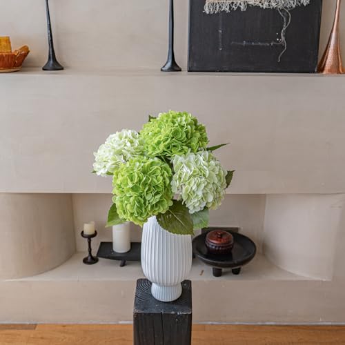 22" Large Real Soft Touch Artificial Hydrangea Flowers Bouquet Latex Hydrangeas for Wedding, Home, Office, Bridal Party Decoration Garden Office Room Table Centerpieces 2 Green 2 Light Green - color: 2pcs Green 2pcs Light Green