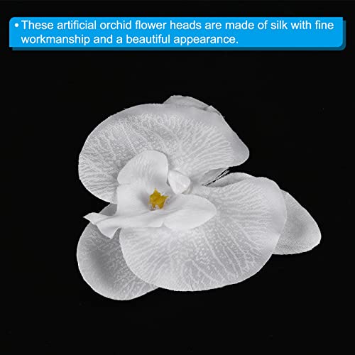 PATIKIL 9cm/3.5" Artificial Orchid Flower Heads, 20 Pack Silk Phalaenopsis Fake Butterfly Orchid Heads for Wedding Floral Bouquet Decor DIY Craft Making, Pure White - color: Pure White, size: 3.5"