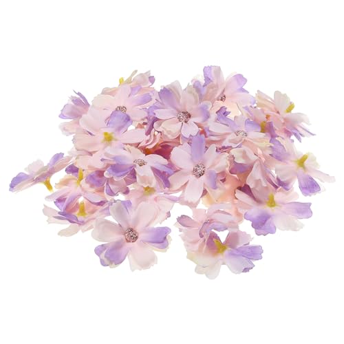 PATIKIL Fake Flower Heads for Crafts, 30 Pcs Faux Flower Bulk Mini Artificial Silk Flowers Embellishments Cherry Blossom for Wreath Wedding Party Decoration, Light Purple - color: Light Purple