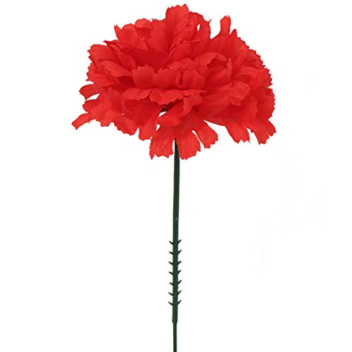 Larksilk 500 Pack Artificial Carnations - Bulk Silk Flowers for Weddings, Mother's Day, Graduations, Easter & Memorial Day - 3.5" Heads, 5" Stems, Real Touch Petals, 18 Colors Available - Red - color: Red, size: 500