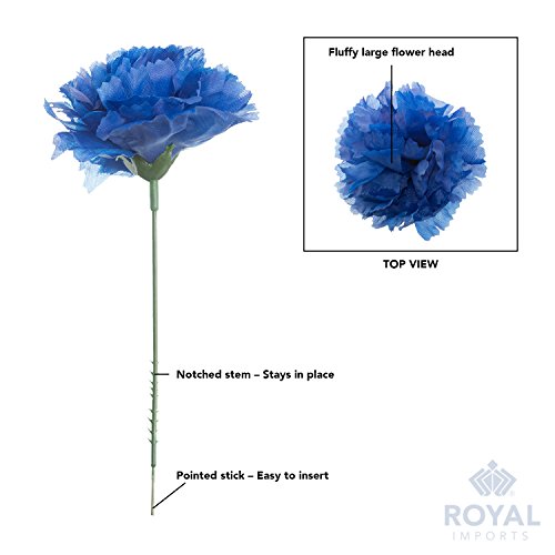 Royal Imports Artificial Carnations, Silk Faux Flowers, for Funeral Arrangements, Wedding Bouquets, Cemetery Wreaths, DIY Crafts - 100 Single 5" Stems - Ivory - color: Ivory