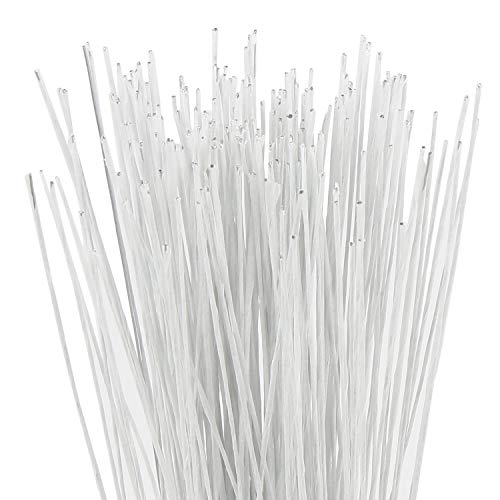 CCINEE 26 Gauge White Floral Wire Stem for Flower Arrangement Craft Supply,16 Inch,200PCS - color: #26 White