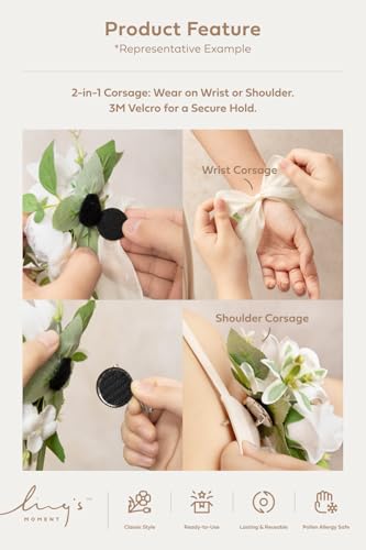 Ling's moment 2pcs Prom Wrist/Shoulder Corsage Artificial Flower, Girl/Mother Homecoming/Wedding Corsage Wristlet Décor, etc. Yellow Orange Peach - color: Or-yellow Orange & Peach