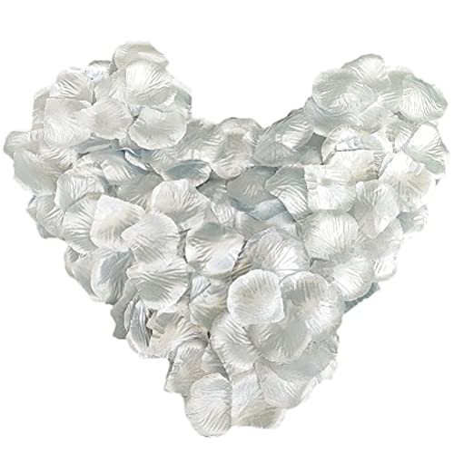 LZXD 1000 Pieces Silver Artificial Silk Rose Petals Flower Decoration Wedding Party Color Silver - color: Silver