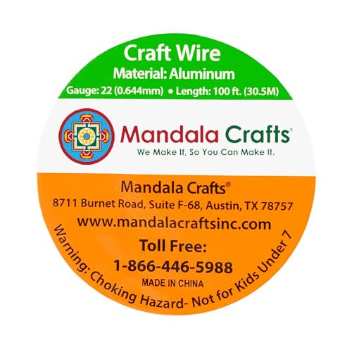 Mandala Crafts 22 Gauge Anodized Aluminum Craft Wire for Jewelry Making - 100 FT Colored Flexible Silver Tone Wire - Bendable for Bonsai Armature Crafting Sculpting - color: Silver, size: 22 Gauge