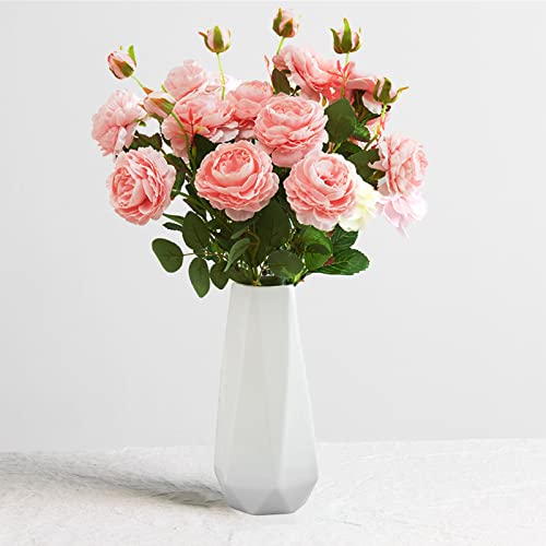 Ceramic Vase, 7.4 Inch for Pampas Calla Lily Tulip, Flower Vase Minimalism Style for Modern Table Shelf Home Decor, Fit for Housewarming, Weddings, Birthday, Christmas, Thanksgiving, New Year - color: White