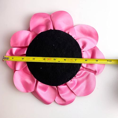 Heyiwell Large Satin Fabric flower for Brooch Pin Wedding Party Dance Dress Suit Clothes Head Hair Accessories DIY Decor 9.45"Inch - color: Pink