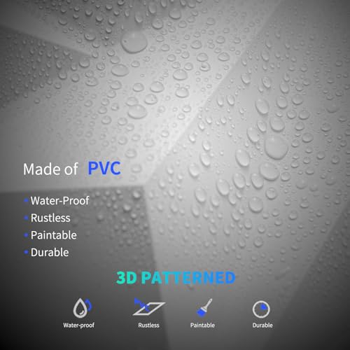 Art3dwallpanels 33 Pack 3D Wall Panel Diamond for Interior Wall Décor, PVC Flower Textured Wall Panels for Living Room Lobby Bedroom Hotel Office, White, 12''x12'' Cover 32.Sq.Ft. - color: White, size: 33 Pack