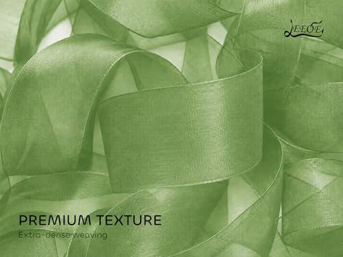 Light Green Organza Ribbon 2 inch x 50 Yards Sheer Chiffon Ribbon for Gift Wrapping Wedding Invitations Party Decoration Bridal Bouquets Crafts - color: Light Green, size: 2" X 50 Yards