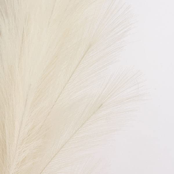 Tableclothsfactory 3 Stems | 44" Cream Artificial Pampas Grass Plant Sprays, Faux Branches Vase Flower Arrangement - color: Cream
