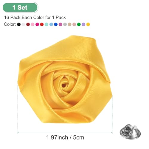 M METERXITY 16-Pack Lapel Pin for Men, Handmade Flower Brooch Button Pins for Men Suits, Formal Boutonnieres for Wedding/Groom/Corsage - color: Mutilcolor