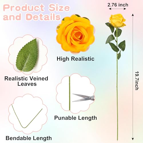12PCS Artificial Realistic Silk Fake 3-Colored Roses Long Stem | 3 Colors Mixed Roses For Wedding Decoration, Party Table Decoration, Valentines Mother's Day - color: 4 Pink/4 Red/4 Champagne