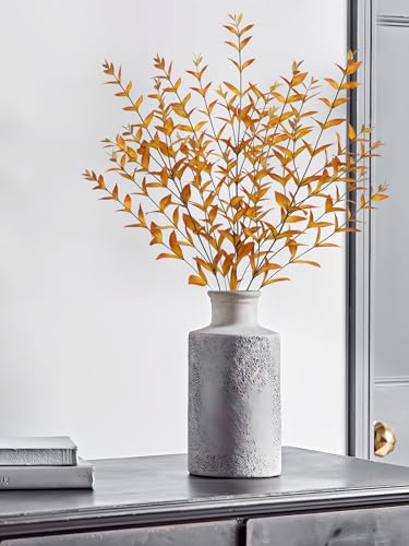Briful 3PCS Artificial Fall Stems – 36.2" Long Stem Golden Leaf Branches, Autumn Foliage Branch for Fall Vase Filler, Thanksgiving Centerpiece, Harvest & Farmhouse, Christmas Decoration - color: Golden
