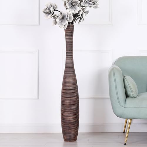 Leewadee Decorative Tall Floor Vase for Living Room Decor, 41 inches, Brown, Resin - color: Brown, size: 41 inches