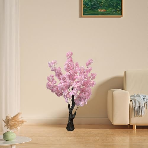 Artificial Cherry Blossom Tree, 4.3FT 2 Pack Pink Faux Cherry Blossom Tree for Home, Wedding & Party Decoration, Indoor & Outdoor - color: Pink 2pack