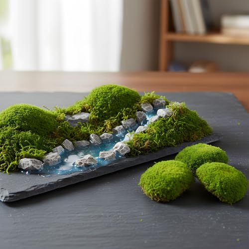 Solsew 6 Pcs Artificial Fake Green Moss for Potted Plant Indoor Waterproof Decorative Faux Moss Decor for DIY Crafts Garden Wedding Party Decoration(Charming) - style: Charming