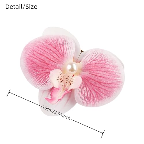 8pcs Hawaiian Flower Hair Clips for Women,Butterfly Orchid Hair Clips Fake Flower for thin thick hair Clips for Wedding Bridal Beach Party - color: 8pcs Butterfly Orchid Flower
