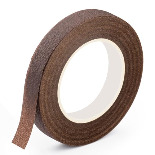 Floral Tape, 1/2inch Flower Tape, Flower Tape for Bouquet Stem Wrap Floral Arranging Craft Projects Corsages, Wedding Bouquet (Brown) - color: Brown