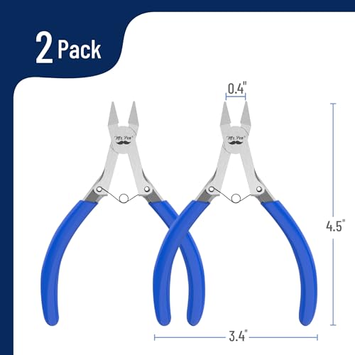Mr. Pen- Wire Cutter, 5 Inch, 2 Pack, Wire Cutters, Diagonal Wire Cutters | Flush Cutter, Nippers, Side Cutters, Flush Cutters, Diagonal Cutter, Cutting Pliers, Wire Pliers - color: Blue, size: 5 inch, 2 Pack