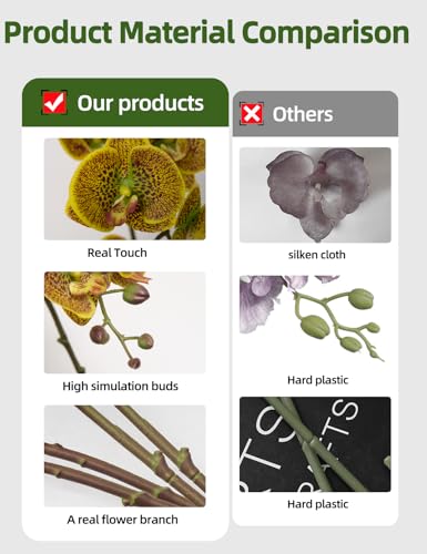 Artificial Orchid Flowers Set Fake Phalaenopsis Flower Faux Butterfly Orchid Real Touch Orchid for Wedding Home Office Party Hotel Yard Decoration Restaurant - color: Macula Lutea