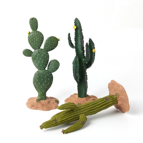 Luxshiny 3Pcs Faux Cactus Table Decor Simulated Artificial Plants Greenery Ornaments for Home Office Shelf Display Indoor Plant Decoration