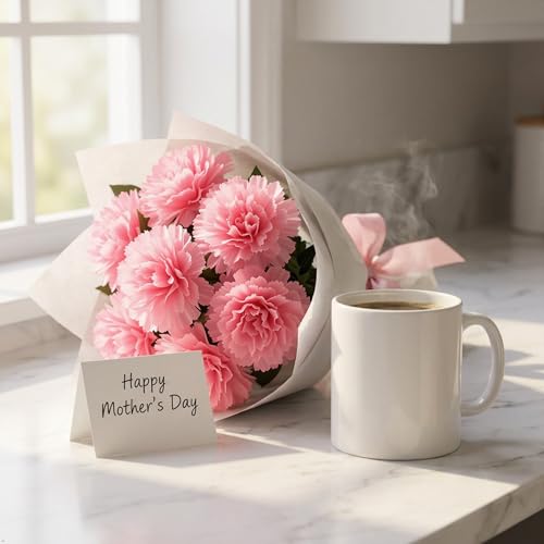 Larksilk 500 Pack Artificial Carnations - Bulk Silk Flowers for Weddings, Mother's Day, Graduations, Easter & Memorial Day - 3.5" Heads, 5" Stems, Real Touch Petals, 18 Colors Available - Pink - color: Pink, size: 500