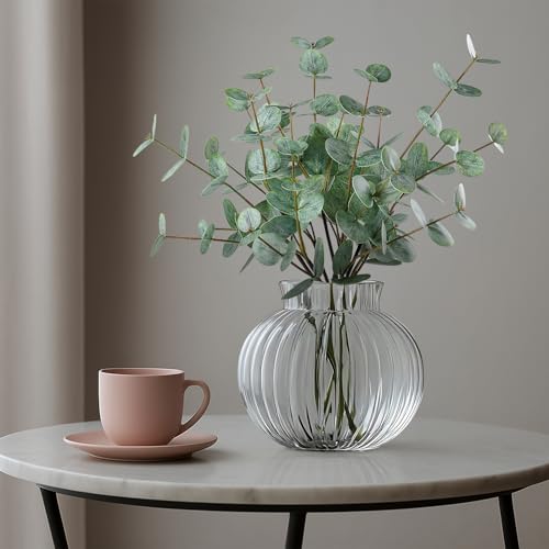 6pcs Real Touch Artificial Faux Eucalyptus Stems Dual-Sided Lifelike Leaves Fake Eucalyptus Greenery Plants for Wedding Flower Arrangement Centerpiece Bouquet Home Office Decor(Gray Green) - color: Gray Green