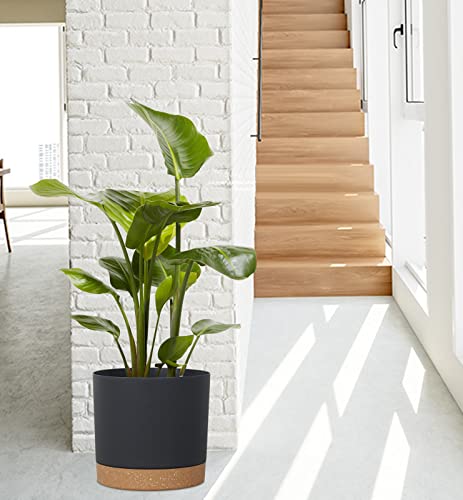 kubvici Plant Pots for Indoor Plants, 2 Pack 12 Inch Pots for Plants, Lightweight Large Planters for Indoor Outdoor, Big Plastic Black Pot Flower Pot with Drainage (12” Black) - color: Black, size: 12 Inch