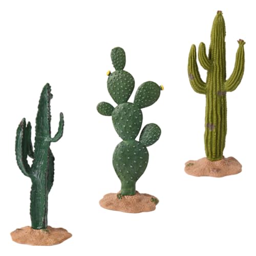 ABOOFAN 3pcs PVC Crafted Simulated Cactus Ornaments for Room Decor Artificial Plants for Home Boho Style Desk Decor for Women Office