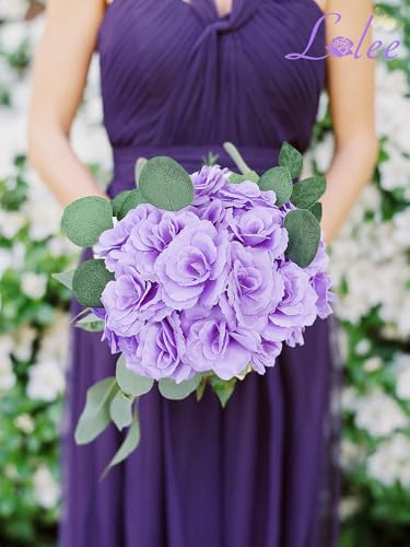 108pcs Roses Head Flowers with Stem, Lavender Artificial Flowers Rose Bulk - Silk Lilac Rose Light Purple Fake Flower for Wedding Bouquet Party Home Decor DIY Baby Shower Centerpieces Tables Decor - color: Lavender