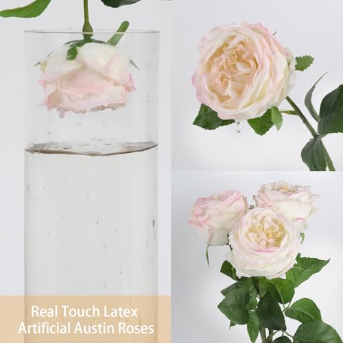 IPOPU Real Touch Light Pink Rose Artificial Flowers 5PCS Faux Peony Flowers Stems for Wedding Bouquet Party Home Decor(Light Pink) - color: Light Pink