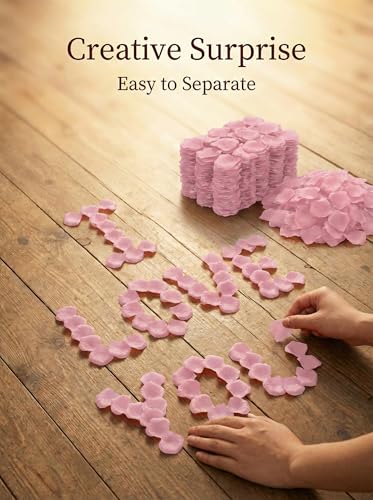 1000 Pcs Artificial Fake Rose Petals,Flower Petals for Romantic Night, Engagement, Party, Wedding, Event Flower Decorations, in Bulk(Pale Pink) - color: Pale Pink, size: 1000Pcs