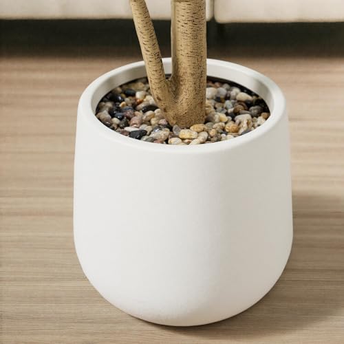 Faux Fiddle Leaf Fig Tree 6ft Tall Indoor Fake Tree in White Pot with 106 Leaves Artificial Ficus Lyrata House Plant for Indoor Home Office Bedroom Living Room Decor Perfect Housewarming Gift - size: 6ft