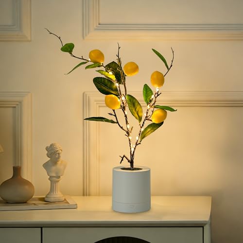 WSYEAR Small Fake Lemon Tree for Lemon Decor,Real Touch Faux Plant for Home Office Desk Decor Farmhouse Kitchen Living Room - color: Lemon