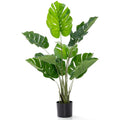 GOFLAME Artificial Monstera Deliciosa Plant, 4ft Potted Faux Tree with 10 Verdant Fake Leaves, Swiss Cheese Plant for Home Decor Indoor, Outdoor, Home, Office, 1 Pack - size: 4ft