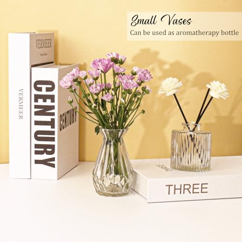 36Pcs Bud Vases Set Small Vintage Glass Bottles Clear Bud Vases in Bulk Multiple Shape Cute Glass Vases for Rustic Wedding Centerpieces Table Decorations and Home Decor(Clear) - color: Clear