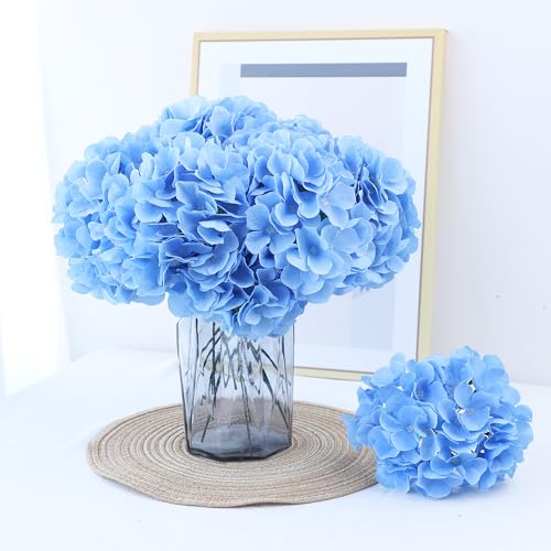 AVIVIHO 60 PCS Blue Hydrangea Artificial Flowers Bulk Fake Hydrangea Silk Flowers with Stems for Wedding Party Home Table Centerpieces Florals Bouquets Arch Festival Decoration - color: Blue, size: 60PCS