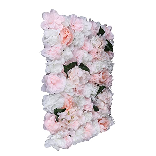 6Pcs 15.75"x 23.62x 0.79" Artificial Flower Wall Panels,Flower Wall Mat Silk Flower Panels for Outdoor Garden Backyard Fence Fence Privacy Screen and Indoor Wall Decor (6Pcs White+Pink) - color: 6Pcs White+Pink