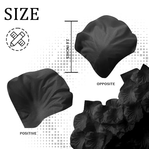 SITUMEIZI 1500PCS Black Rose Petals Artificial Silk Rose Petals Flower for Wedding Party Decor - color: Black, size: 1500