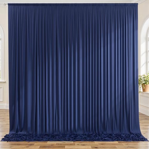 10ft x 8ft Wrinkle Free Navy Blue Backdrop Curtains for Parties, Thick Fabric Photo Backdrop Drapes for Weddings Photography Birthday Party Backgrpund Decor - color: Navy Blue, size: 10ftx8ft