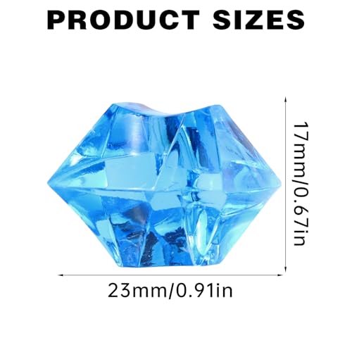 150 Pcs Fake Ice,17 * 23mm,Blue Series Acrylic Gems Vase Filler,Plastic Diamonds for Table Decoration DIY Craft Aquarium Display Party Centerpieces. - color: Blue Series, size: 17MMx23MM