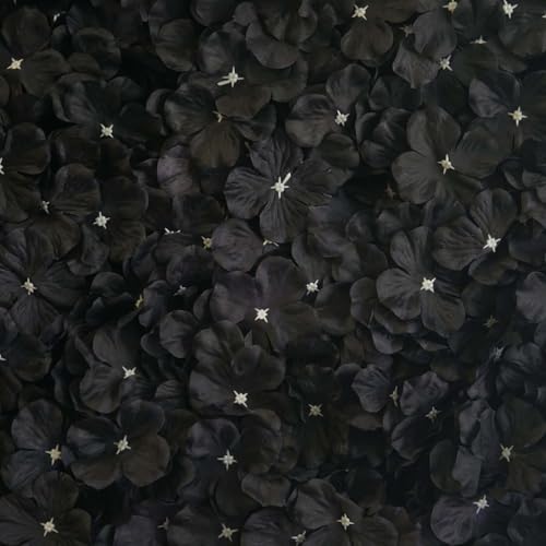 Tableclothsfactory 4 PCS Black Silk Hydrangea Flower Mat Wall Wedding Event Decor for DIY Centerpieces Arrangements Party Home Decorations - color: Black