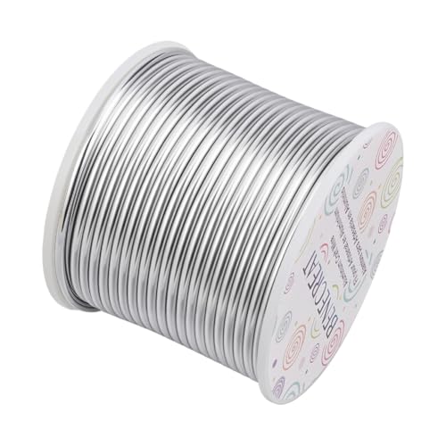 BENECREAT 10 Gauge Jewelry Craft Aluminum Wire 80 Feet Bendable Metal Sculpting Wire for Wedding Craft Floral Model Skeleton Making (Silver, 2.5mm) - color: Silver, size: 10 Gauge