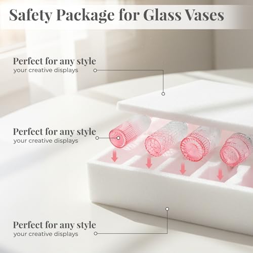 BEAHOT Bud Vase in Bulk - Flower Vases for Wedding Decorations, Glass Vase for Table Decorations, Small Vase for Home, Mother's Day, Centerpieces, Party, Office (32pack,Pink Gradient) - color: Pink-gradient