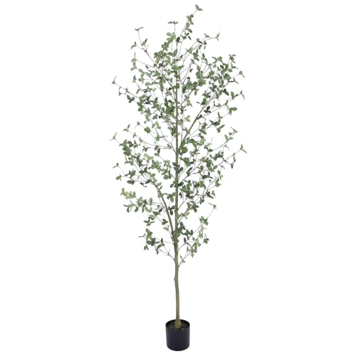 Bellacat 7ft Artificial Quince Leaf Tree with Realistic Trunks, 84in Faux Quince Leaf Tree with Lifelike Leaves for Garden, Home, Living Room Decor - style: 7ft Quince Leaf Tree