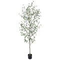 Bellacat 7ft Artificial Quince Leaf Tree with Realistic Trunks, 84in Faux Quince Leaf Tree with Lifelike Leaves for Garden, Home, Living Room Decor - style: 7ft Quince Leaf Tree