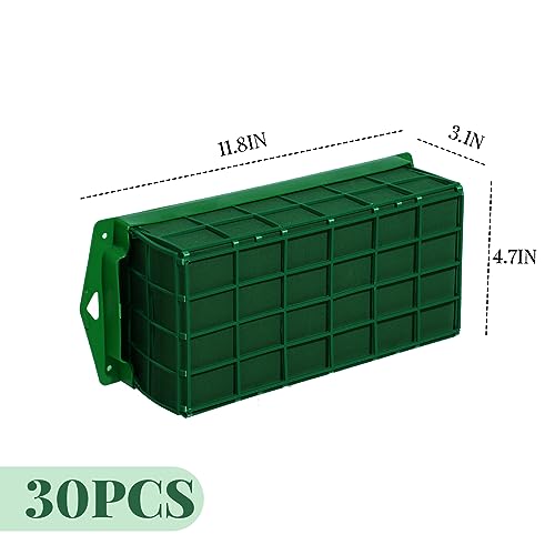 Boao 12 Pieces Floral Foam Cage Holder with Floral Foam for Fresh Flowers Cage Bowl for Table Centerpiece Flower Arrangement, Rectangle, 11.8 x 4.7 x 3.1 Inch